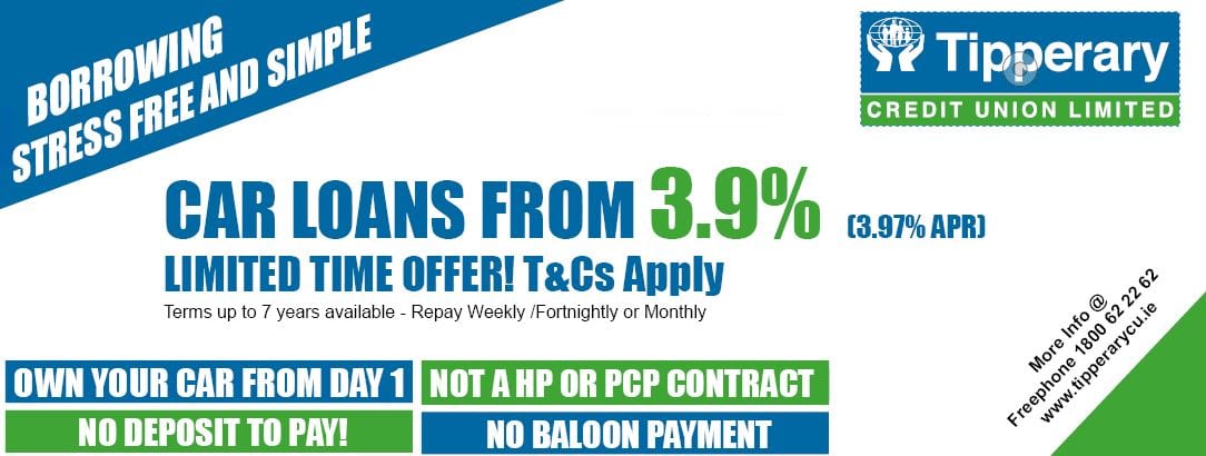 3 9 Car Loans Special Offer Tipperary Credit Union